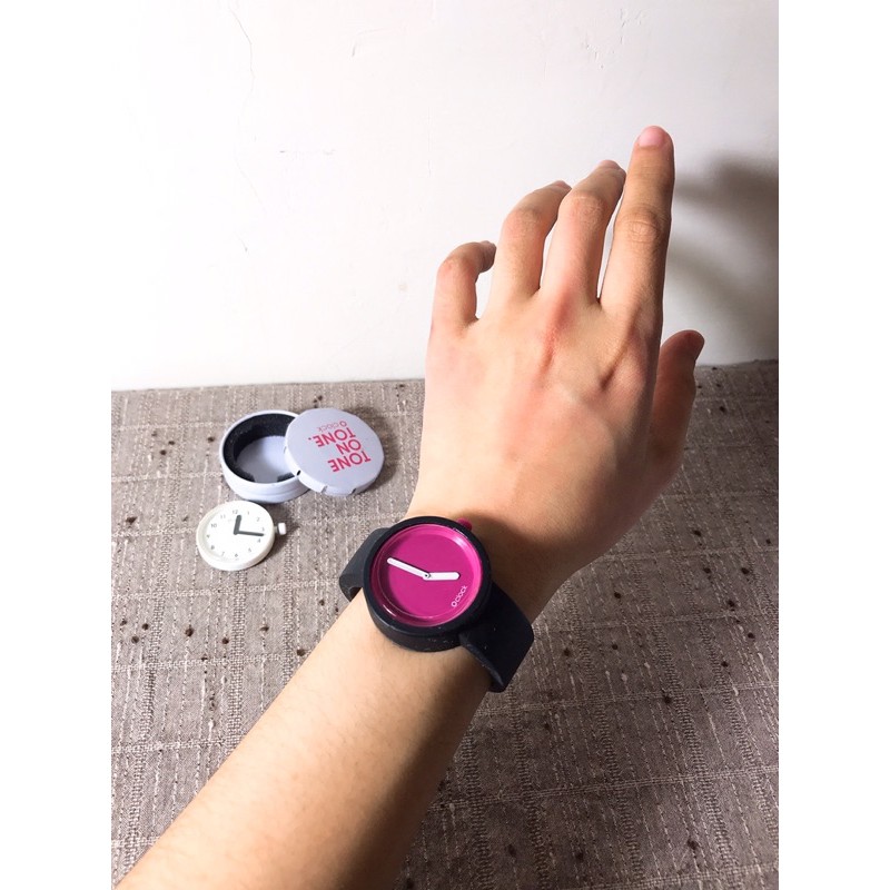 [O’clock]義大利防水矽膠可拆手錶（2種錶面加黑色S錶帶）