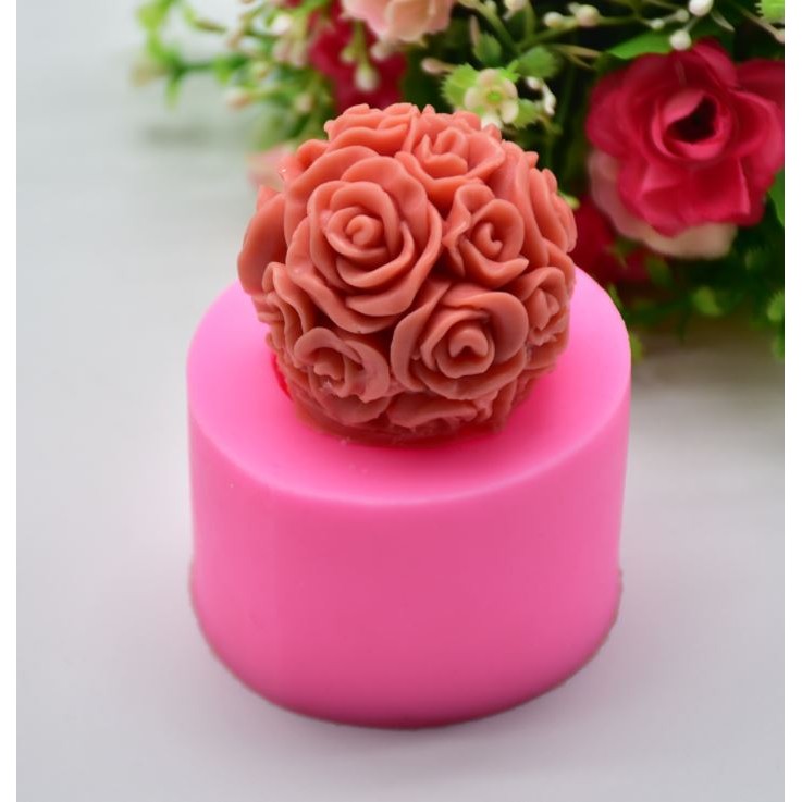 立體玫瑰花球 翻糖蛋糕巧克力手工皂矽膠模具