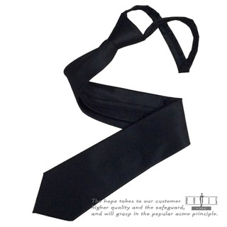 【ROLIN】時尚型男拉鍊式純黑素面領帶 MR-13-AH