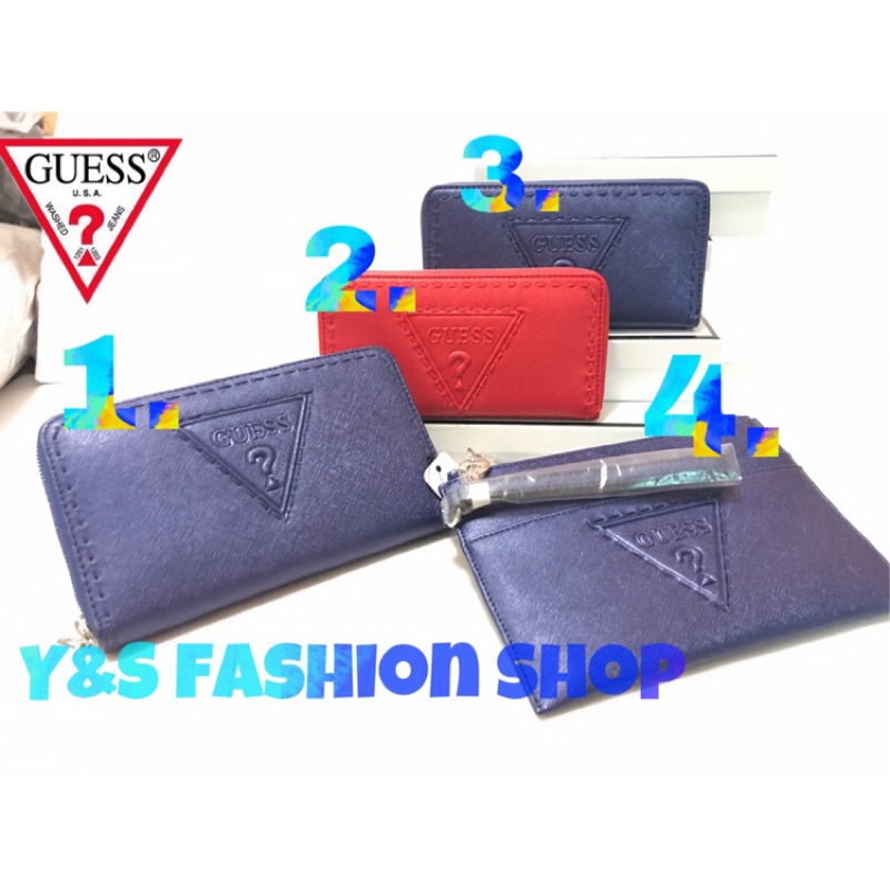 (Y&amp;S fashion) 在台現貨🇺🇸Guess 經典Logo防刮拉鍊長夾 限量優惠 現貨