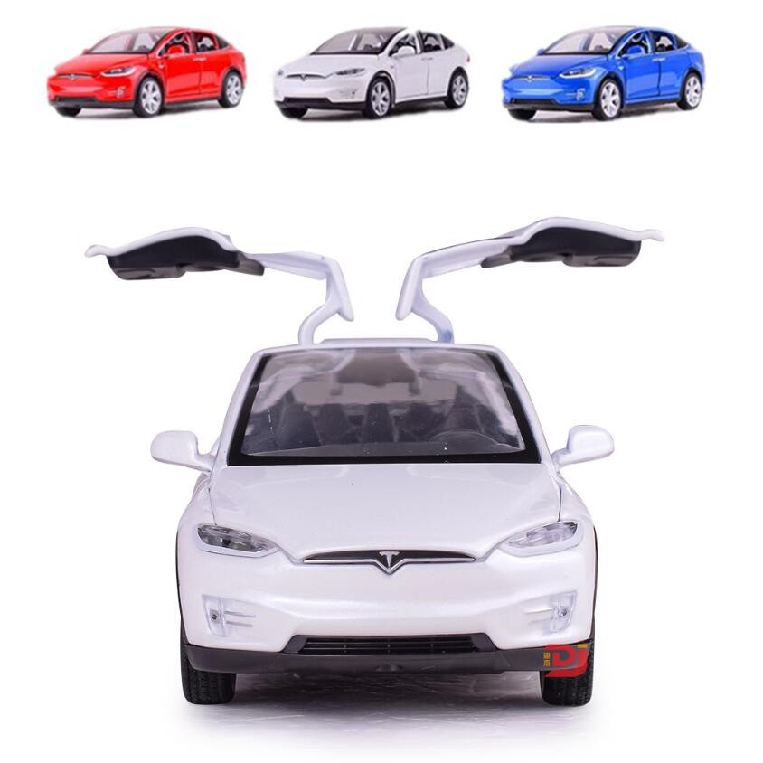 全新 1:32 Tesla Model X 合金汽車模型壓鑄和玩具車玩具車兒童玩具兒童禮物男孩玩具