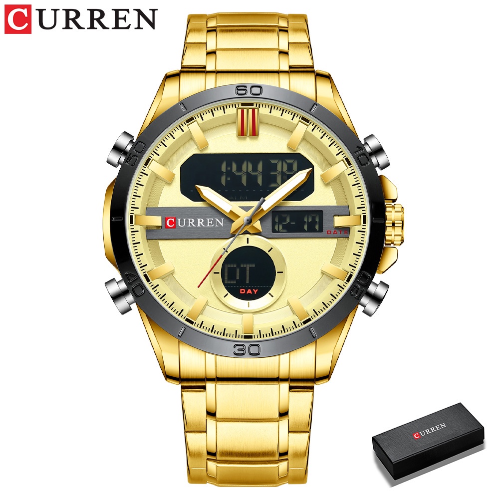 CURREN 男士手錶時尚原裝多功能不銹鋼石英防水8384