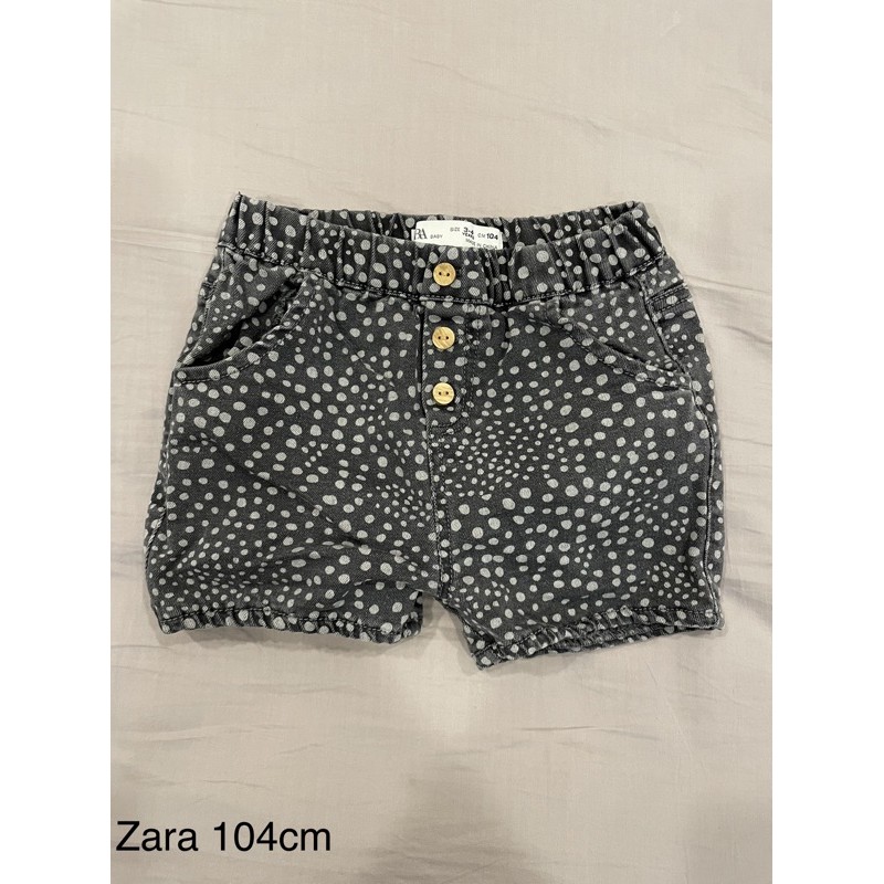 Zara 波點牛仔短褲 3-4y