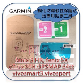 蝦幣回饋 現貨 軟性鋼化保護貼 Garmin vivosport vivosmart 3 4 HR+ ipass mk1
