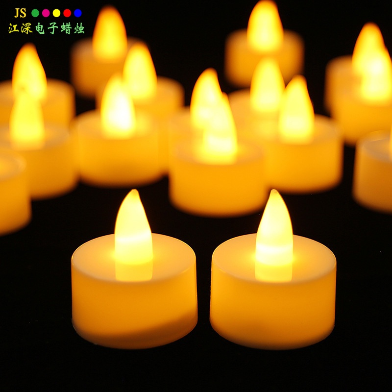 LED電子蠟燭燈小茶蠟圓形無煙蠟燭led愛心蠟燭情人節求婚表白道具