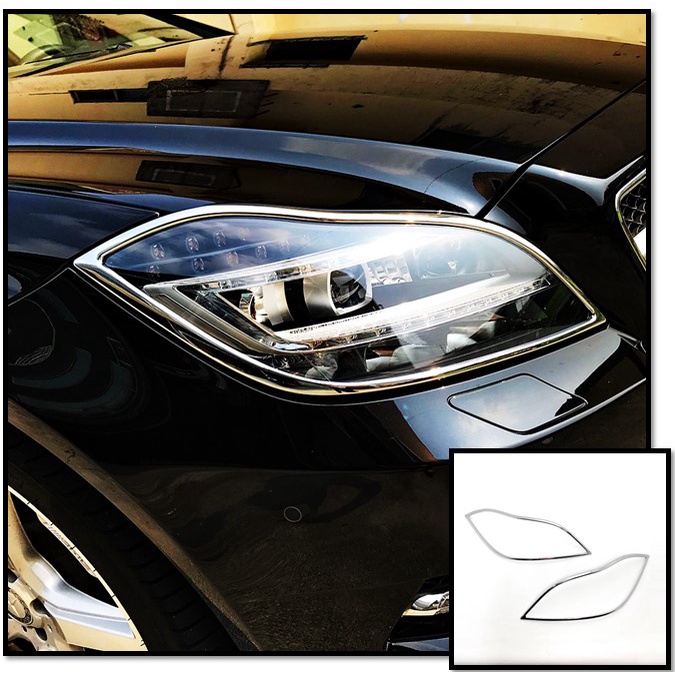 圓夢工廠 Benz 賓士 CLS W218 C218 CLS350 CLS400 改裝 鍍鉻銀 車燈框 前燈框 頭燈框