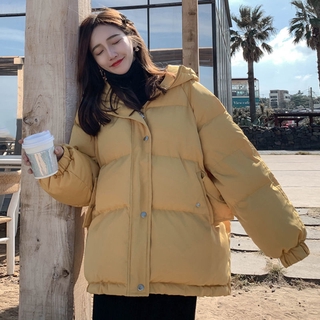 2020年新短款紫色棉服棉衣棉襖女韓版寬鬆羽絨學生麵包服冬季外套