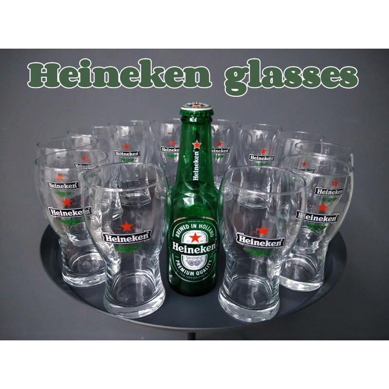 朋友託售 全新未使用 Heineken 海尼根 曲線杯 玻璃杯 啤酒杯 杯子 水杯 250ml 250cc 一箱共12個