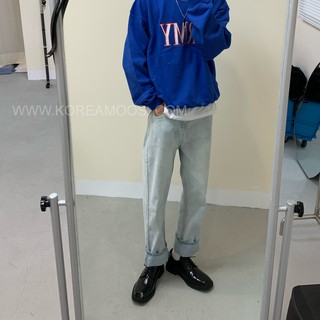Image of 【KOREA MOOS】水霧藍落地寬鬆牛仔褲