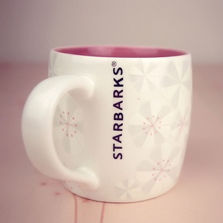 ✶【星爸首選】 星巴克陶瓷水杯粉色櫻花盃馬克杯帶蓋勺咖啡杯子簡約男女早餐杯子咖啡杯時尚新款