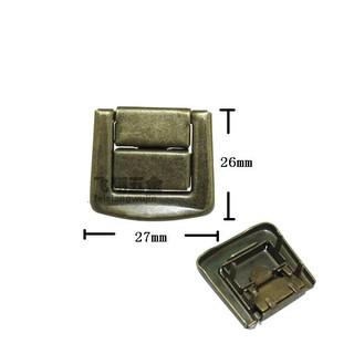 【木作好朋友】27*26 MM 仿古搭扣 小方扣 木盒酒盒鎖扣 仿古箱釦 暗箱扣 插扣 C2