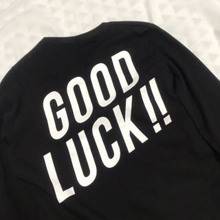 全新｜CACO 黑色GOOD LUCK長袖印刷上衣✨