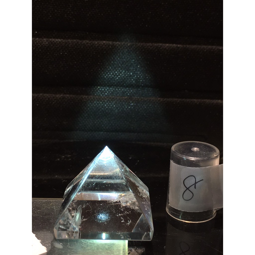 兆鑫生活館-白水晶金字塔 直徑約3公分 冥想啟動能量開智慧助打坐擺