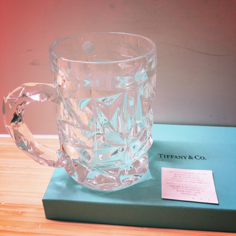 《布》賣場唯一 TIFFANY &amp; Co. 精品 玻璃切割 啤酒杯 杯子 正品 德國製