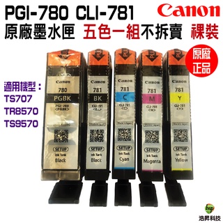 CANON PGI-780+CLI-781 原廠墨水匣 裸裝 五色組 適用 TS707 TS9570 TR8570