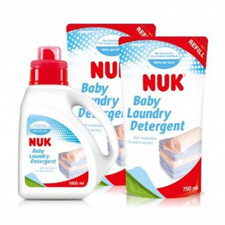 【NUK】嬰兒洗衣精促銷組(1000ml*1罐+補充包750ml*2包)｜亮童寶貝