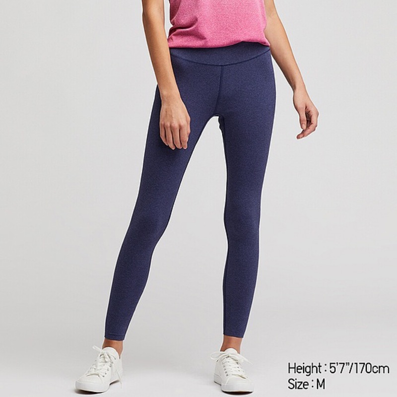 Uniqlo 透氣快乾airism 深藍緊身褲貼腿褲壓力褲瑜珈褲運動褲 蝦皮購物