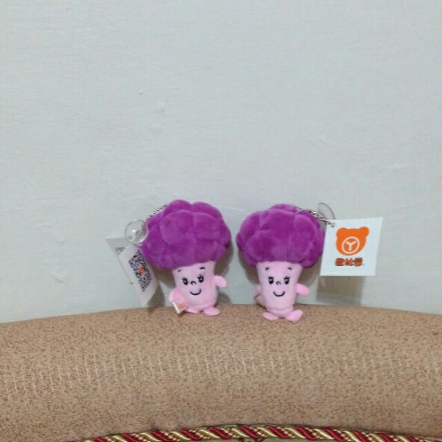 超Q~紫色花椰菜娃娃小吊飾 花椰菜造型吊飾