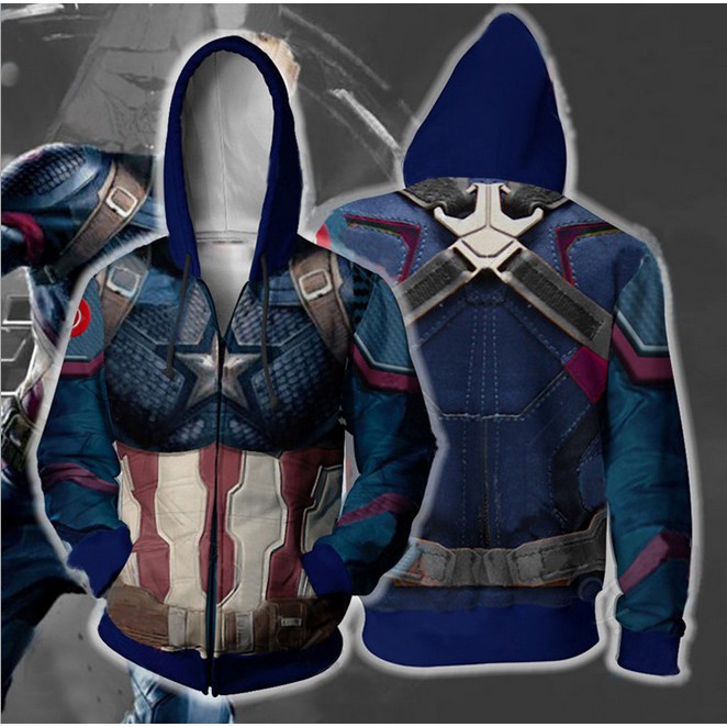 美國隊長 復仇者聯盟4 Captain America 量子戰衣 外套 連帽衛衣 拉鏈 薄外套 漫威 復仇者先鋒 夾克