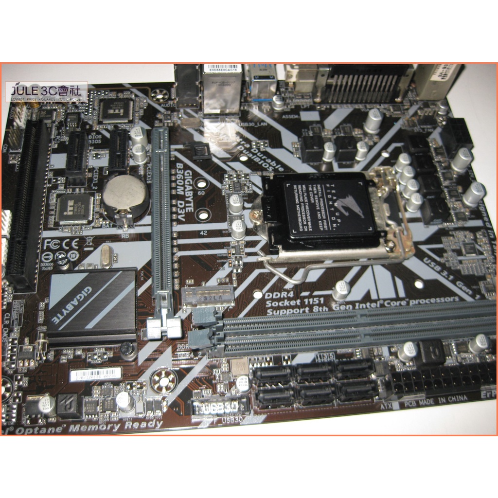 JULE 3C會社-技嘉 B360M-D3V B360/八九代/DDR4/LPT/超耐久/良品/MATX 主機板