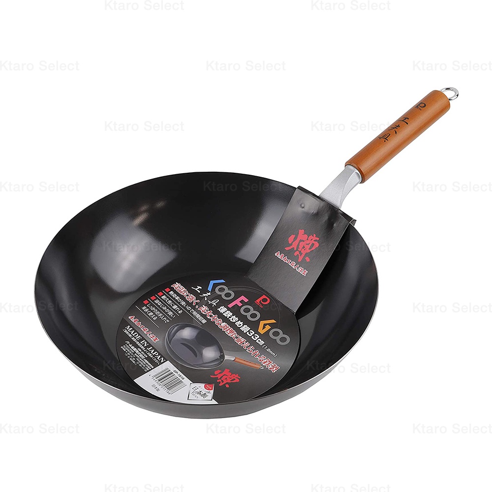 料理鍋【PEARL METAL】日本製 工夫具 鐵製單柄鍋 中華炒鍋33cm (全新現貨)
