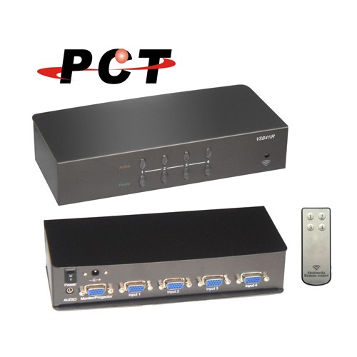【PCT】4進1出 VGA訊號切換器 附遙控器(VSB41-IR)