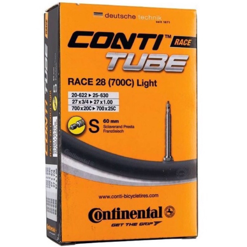 馬牌 Continental Race 28 Light 700C 輕量化公路車內胎 700x20-25C 60mm