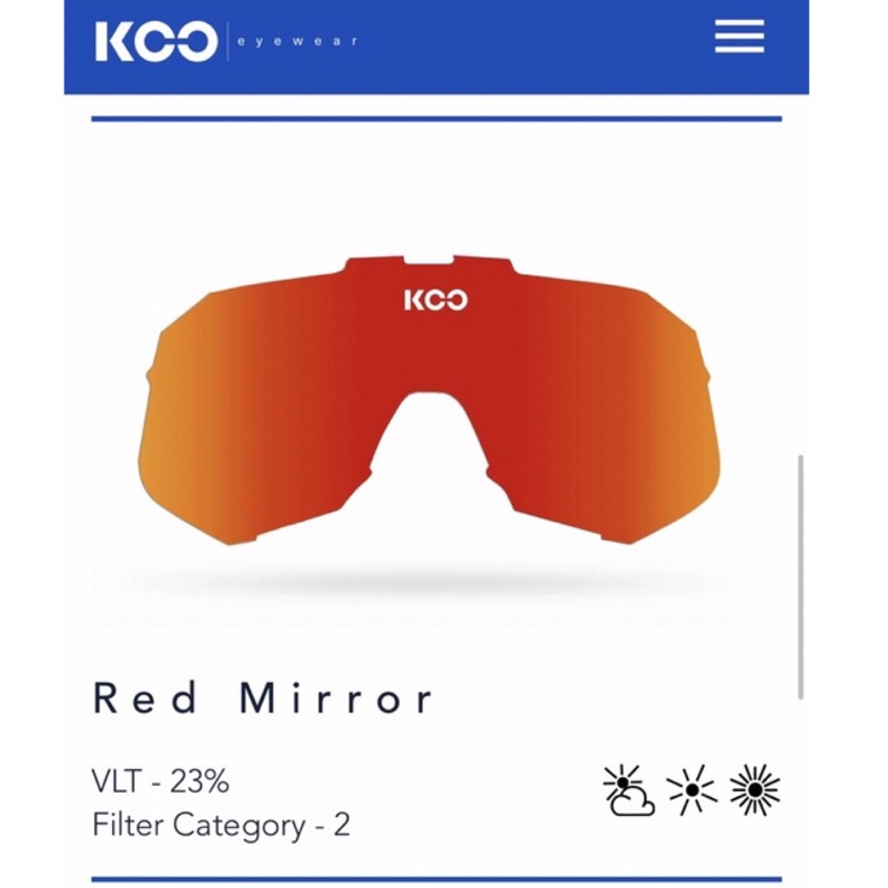 胖虎單車 KOO DEMOS （紅色鏡面 Red Mirror) 太陽眼鏡替換鏡片