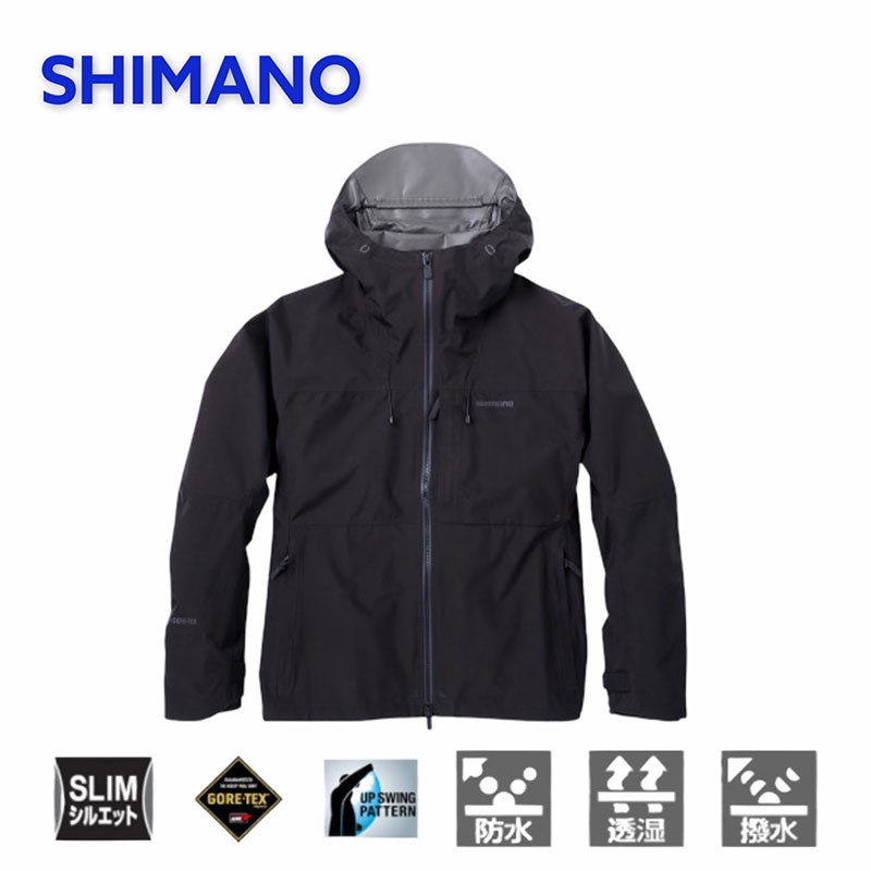 《SHIMANO》20 RA-01JT GORE-TEX 黑色機能防水透濕連帽外套夾克 中壢鴻海釣具館