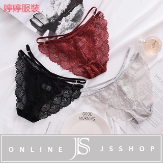 婷婷特價服裝店JS SHOP 臺灣天天出貨【魅惑腰間細帶．蕾絲內褲】TB008 日系內褲 三角褲 中低腰 性感透膚