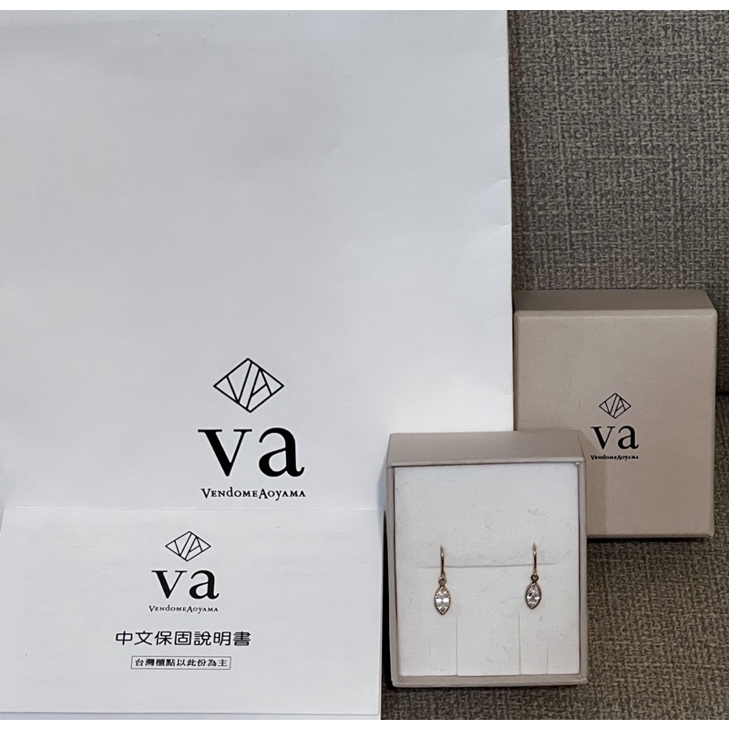 日牌va vendome aoyama 10k金鋯石耳環