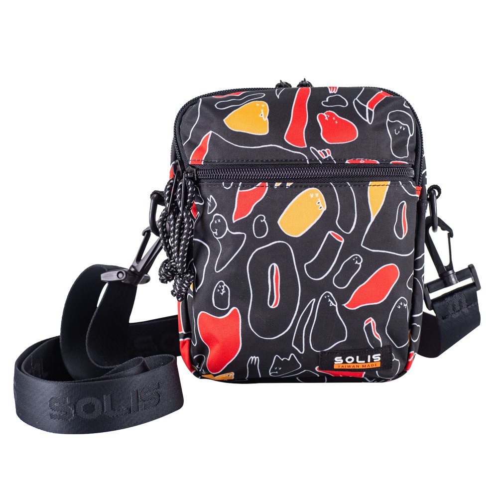 SOLIS妖怪迷宮系列隨身側背包(琥珀紅)-雙主袋/斜背包/斜跨包/隨身小包/隨身包/小廢包