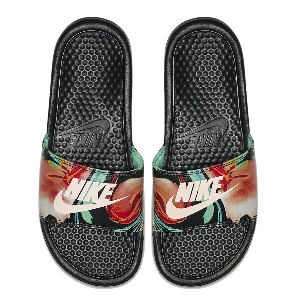 NIKE 女鞋 W BENASSI JDI PRINT FLORAL 花卉 黑【A-KAY0】【618919-019】