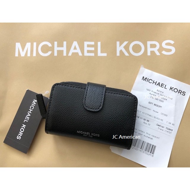 Michael Kors Mk 黑色 防刮皮革 鑰匙包/零錢包 ~現貨在台