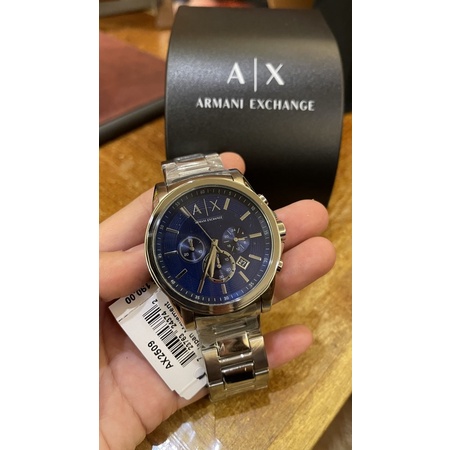 【New START美國精品服飾-員林】Armani exchange AX2509 銀錶帶藍鏡面三眼多功能 腕錶 手錶