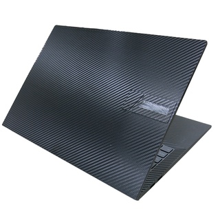 【Ez】ASUS VivoBook Pro X M7600 M7600QC 黑色卡夢紋機身貼 (上蓋、鍵盤週圍、底部)