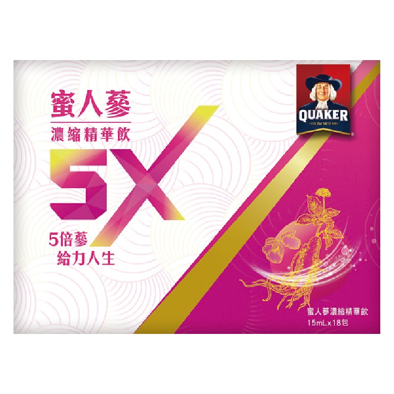 桂格 5X蜜人蔘濃縮精華飲(15mlx18包) 1盒【家樂福】