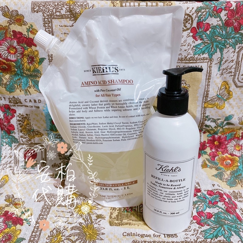 ✨現貨✨Kiehls 契爾氏 大容量1000ml氨基酸洗髮精 補充包Amino Acid Shampoo🇺🇸安柏代購🇺🇸