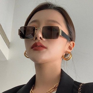 墨鏡 太陽眼鏡 男女適用 小框眼鏡 明星款 金屬小框墨鏡 方框 墨鏡 太陽眼鏡 文青 復古 小框 網紅必備 顯小臉墨鏡