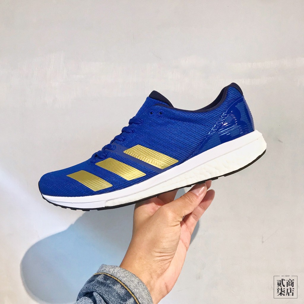 (貳柒商店) adidas adizero Boston 8 男款 藍色 慢跑鞋 路跑 Boost 運動 G28859