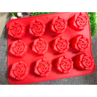 【美倫美】矽膠模 十二朵玫瑰花矽膠模 手工皂模具 烘焙蛋糕模具 香薰蠟燭模具