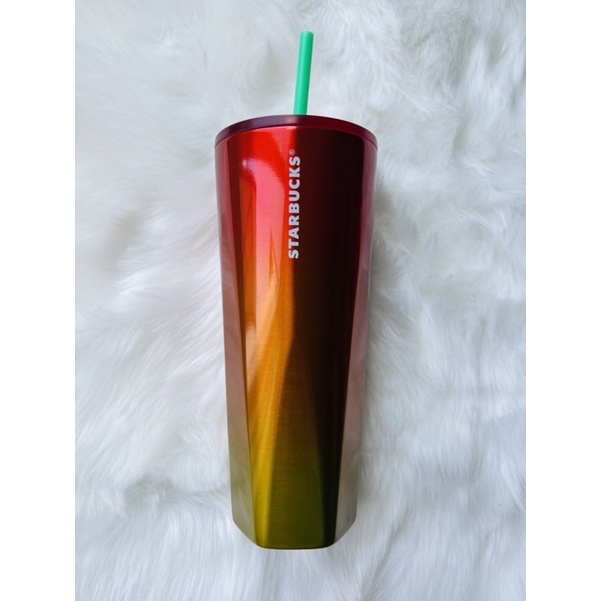 法蘭克愛咪 美國Starbucks星巴克 漸層系列不鏽鋼保溫隨行杯冷水杯24oz/710ml（多邊形好拿款）