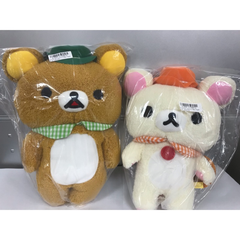 Toreba 日本空運 正版景品 rilakkuma 拉拉熊 懶懶熊 小白熊 戴帽格紋巾 玩偶 娃娃