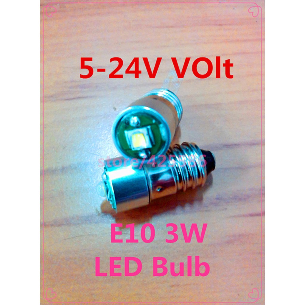 超高亮LED手電筒燈泡釣魚E10 led e10 3W CREE 5V-24V 節能