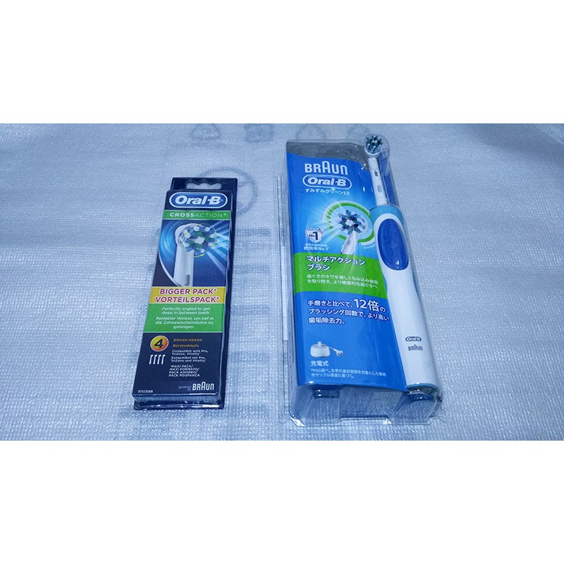 德國百靈 Oral-B 動感超潔電動牙刷D12N + 多動向交叉刷頭EB50-4(4入)[全新未拆封]