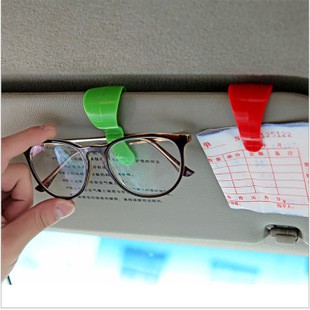 S(台灣出貨K01.)便攜式多用途車用眼鏡夾2個裝車載太陽鏡票據夾子名片