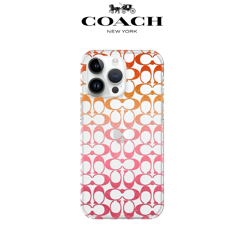 【COACH】 iPhone 14/Pro/Plus/Pro Max 精品手機殼  粉紅經典大C