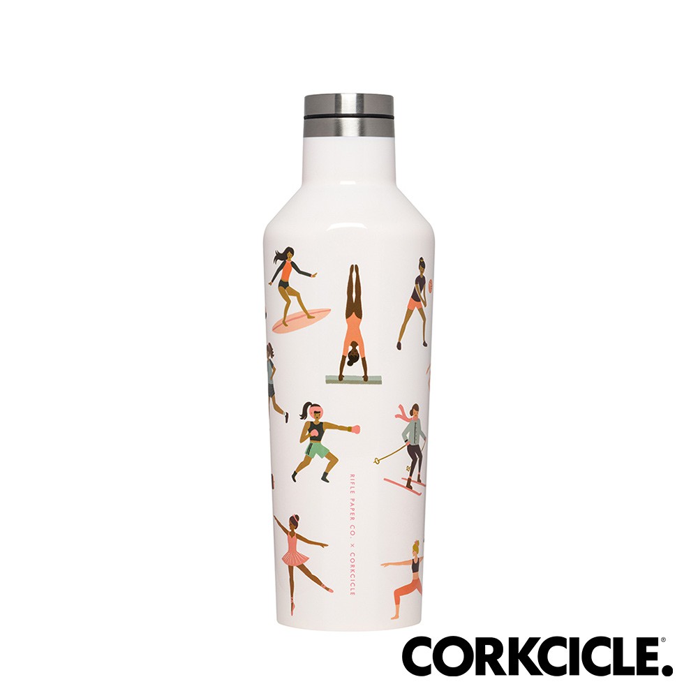 美國CORKCICLE Riflepaper設計師聯名系列三層真空易口瓶/保溫/保冷瓶470ml-運動女孩