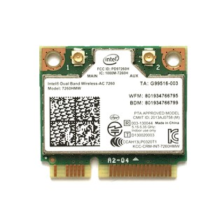 安達網 ~ Intel 高階 7260 7260AC HMW AC雙頻藍芽無線網絡卡 半高mini pcie