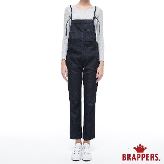 BRAPPERS 女款 Boy friend系列-假兩件合身版吊帶褲-藍